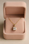 Cushion Cut Solitaire Pendant Necklace: 14K Gold-Plated Minimalist Jewelry