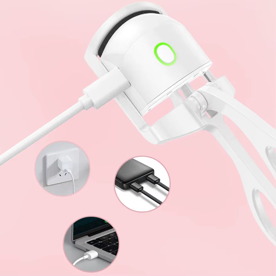 Rechargeable Heated Eyelash Curler Mini Pink Electric Heated Eyelash Curler