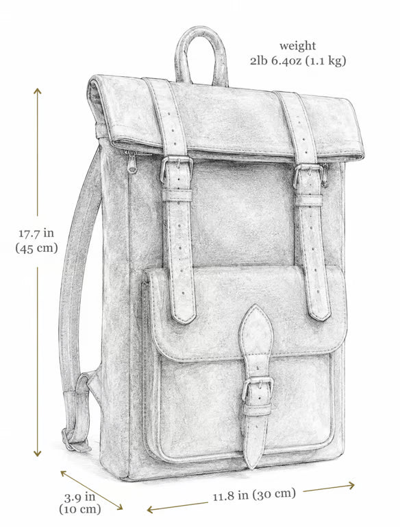 Dark Brown Suede and Leather Roll-Top Backpack - image 6