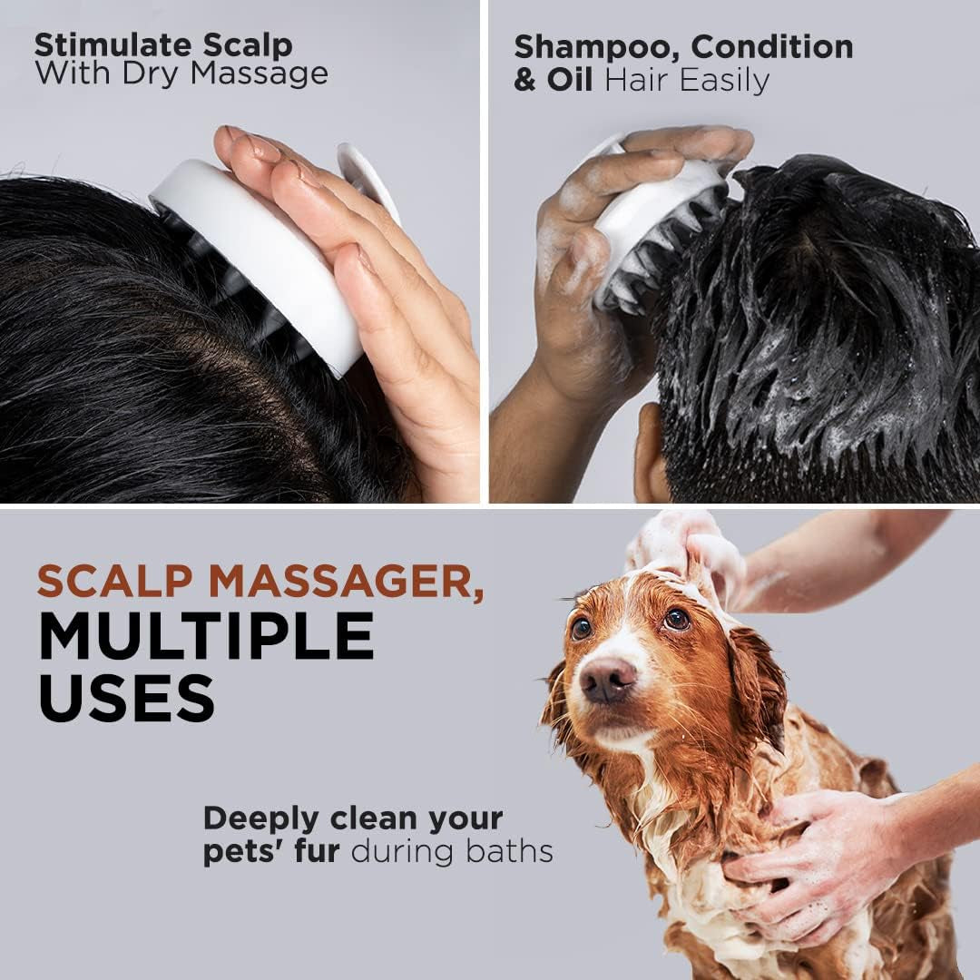 FURR Scalp Massager Brush | Hair Scalp Massager Hair Growth | Head Massager Scalp Stress Relax | Scalp Brush | Scalp Massager Shampoo Brush | Hair Scrubber | Dog Wash Brush | Dog Shampoo Brush
